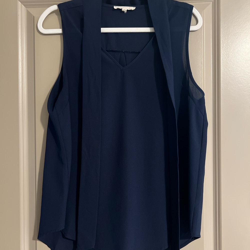 Elegant Navy Sleeveless Top